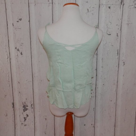Emmelee Womens Small Lime Green Tiered Tank Top - Picture 7 of 8